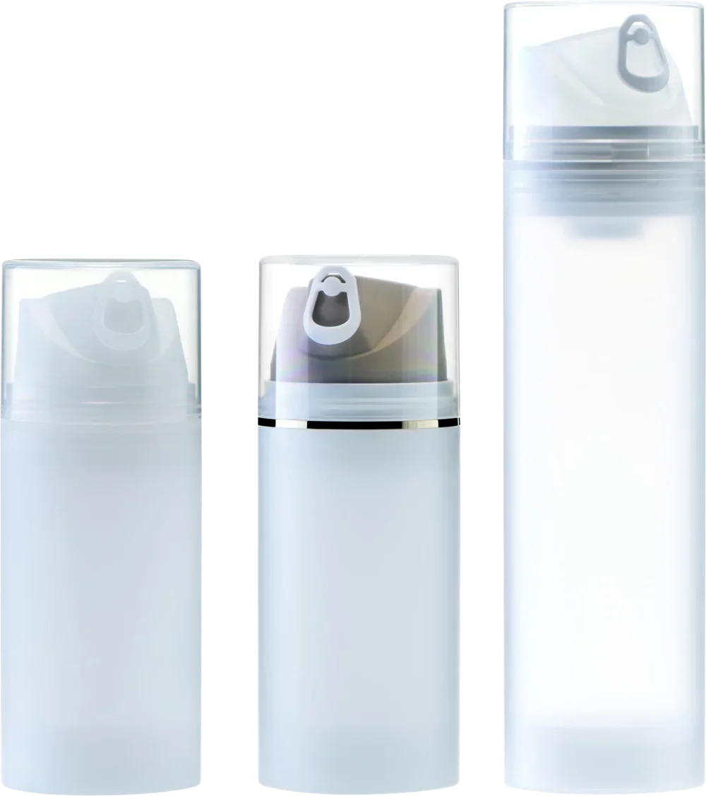 Airlessio Standard Dispenser in drei Größen mit transparenter Überkappe